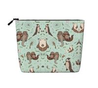 Kycvds Petite trousse de maquillage avec motif loutre de dessin animé, accessoire de voyage, sac de rangement, boîte à cosmétiques, cadeau d'anniversaire, cadeau de Noël beau, Noir , Taille unique