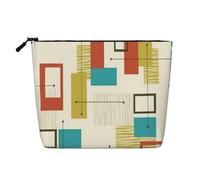 Kycvds Petite trousse de maquillage moderne du milieu du siècle pour accessoires de voyage, sac de rangement, boîte à cosmétiques, cadeau d'anniversaire, cadeau de Noël beau, Noir/blanc, One Size