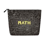 Kycvds Petite trousse de maquillage pour l'école, les mathématiques, les accessoires de voyage, sac de rangement, boîte cosmétique, cadeau d'anniversaire, cadeau de Noël beau, Noir/blanc, One Size