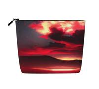 Kycvds Red Sky At Night Starry Petite trousse de maquillage pour accessoires de voyage Sac de rangement Boîte à cosmétiques Cadeau d'anniversaire Cadeau de Noël Beau, Noir , Taille unique