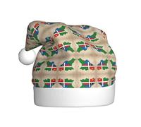 Kycvds Sao Tomé et Principe Drapeau Map02 Chapeau de Père Noël Vacances pour Adultes Unisexe Velours Confort Extra Épais Chapeau pour Nouvel An