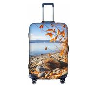 Kycvds Scène d'automne Le couvercle du coffre convient aux bagages de 18 à 32 pouces. Couvercle de coffre personnalisé Bagages personnalisés., blanc, moyen