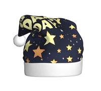 Kycvds Stars And Happy Fathers Day Santa Hat Holiday for Adults Unisex Velvet Comfort Extra Thick Hat For New Year
