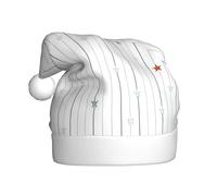 Kycvds Stars Stripes Vector Santa Hat Holiday For Adults Unisex Velvet Comfort Extra Thick Hat For New Year
