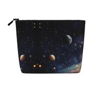 Kycvds The Solar System Petit sac à cosmétiques de voyage pour accessoires de voyage Sac de rangement Boîte à cosmétiques Cadeau d'anniversaire Cadeau de Noël Beau, Noir , Taille unique