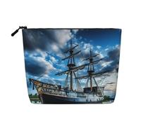 Kycvds Vieux bateau pirate dans la mer petit sac cosmétique voyage accessoires sac de rangement sac cosmétique boîte cadeau d'anniversaire cadeau Noël beau, Noir , Taille unique