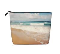 Kycvds View Of Two Beaches Petite trousse de maquillage pour accessoires de voyage Sac de rangement Boîte à cosmétiques Cadeau d'anniversaire Cadeau de Noël Beau, Noir , Taille unique