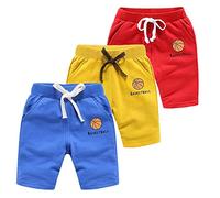 KYDA KIDS® Lot de 3 shorts imprimés 100 % coton pour garçons et filles - Coupe régulière - Multicolore - Unisexe, Combo 6, 6-7 Y