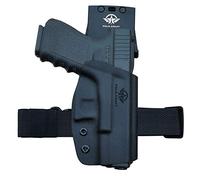 Kydex OWB Holster for Glock 19 19x Glock 23 25 32 Glock 17 22 31 Glock 26 27 33 (Gen 1-5) CZ P10 Gun Pistol Case Waistband Outside Carry 1.5-2 inch Belt Clip (Black, Right Hand Draw (OWB))
