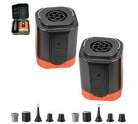 Kydschoice Lot de 2 pompes électriques compactes avec vide et lumière LED, pompe et aspirateur portable 2 en 1, gonfleur USB rechargeable pour matelas gonflables, piscine, sacs de rangement, noir