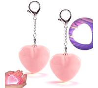Kyduu 2 pcs Lumières de Sac À Main et Lampe de Sac, Lampe LED De Sac À Main Portable en forme de cœur, avec Capteur Rechargeable Purse Light,Porte clés lumineux Pour Voyage(Rose)