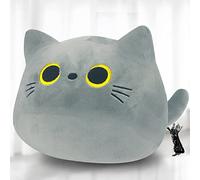 Kyduu Animaux en Coussin Peluche Décoratif Étreindre, Oreiller Chat en Peluche Doux Coussin Mignon Chat Poupée (600g)