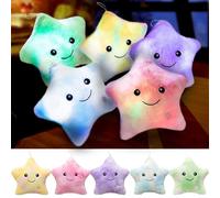 Kyduu étoiles Oreiller, Coussin Lumineux LED en Forme d'étoile en Peluche Douce, Coussin décoratif 3D Enfant Moelleux en Super Doux, Coussins Peluche pour Enfants (Multicolore - Jaune)