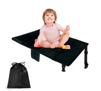 KYEDGC Lit d'avion pour enfants, lit de voyage portable pour tout-petits, ensemble de 2 pièces avec sac en polyester, lit d'avion pour tout-petits - Noir