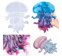 KyeeaDIY Moulle Resine Epoxy, Moule en Résine 3D en forme D'animaux en forme de Méduse, Moule Silicone Animal, Motif Méduse pour Moulage Époxy Océan Résine Méduse Resin Mold (Moule Méduse)
