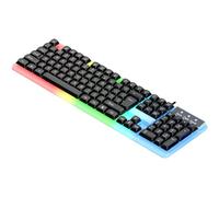 KYEQATY Gaming Mouse and Clavier USB Wired 7 Rainbow Backlit Gamer Accessoires avec Une Sensation De MéCanique Et Une Respiration pour Le Travail De Jeu Internet Black