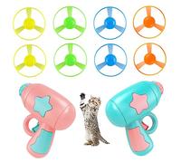 KYEQATY Lanceur de Disque Volant pour Chat Flying Toys 10pcs / Set Set Mignon Cats interactifs colorés Chasing Saucer Shooter Jouet pour l'entraînement en Plein air intérieur