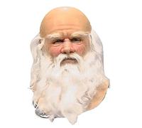 KYEQATY Masque du Père Noël avec une barbe blanche Latex Christmas Old Man masque mignon Kids Adults Full Face Masques pour costume costume de Noël Carnaval Santa Costume