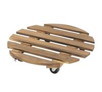 KYEQATY Plante Caddy avec Roues de 12x12 Pouces de Poule à roulettes Robustes avec Un Support de Casserole à 360 ° Roule de Plante en Bois