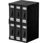 KYEVIS Lot de 6 boîtes de rangement pour draps de lit avec poignée et fenêtre transparente, organiseur de literie pliable pour literie, vêtements, couvertures, noir