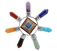 KYEYGWO 7 Chakras Cône, Énergie Pyramide Spirituelle Décorative avec 7 Chakra Pierre Hexagonal Piontu pour Décoration Guérison Reiki Médation