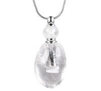 KYEYGWO Collier Diffuseur de Parfum Huile d'Essentielle, Mini Bouteille de Parfum Pendentif en Pierre de Cristal avec Chaîne 28"-29", Irrégulière Amulette Collier Unisexe