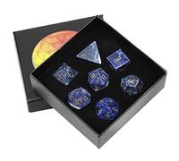 KYEYGWO Ensemble de Pierres Solides Géométriques Platoniques Fabriquées à La Main, 7 Pierres de Géométrie Cristal Merkaba Pour la Méditation La Grille, La Sodalite
