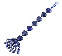 KYEYGWO Lapis Lazuli, Reiki Chakra Cœur Pendentif en Pierre de Cristal Naturel Suspendu pour Décoration Voiture Fenêtre Guérison Feng Shui Collection, 11.8"-12.6"