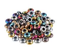KYEYGWO Pierre d'Aimant Rondes Perles avec Gros Trou en Vrac, Guérison Chakra Pierres Perles Naturelles pour Fabrication de Bijoux Bracelet Collier Bricolage, Lot de 20 Pcs