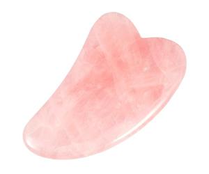 KYEYGWO Pierres Naturelles Quartz Rose Gua Sha Massage Outils en Forme Cœur Traitement Reiki Pierres Massage Cristal Anti-vieillissement Femmes