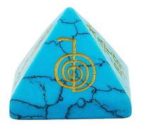 KYEYGWO Pyramide de cristal Reiki Orgonite, pierre naturelle énergétique Figures Fengshui pour la méditation spirituelle, décoration d'intérieur, Turquoise bleue