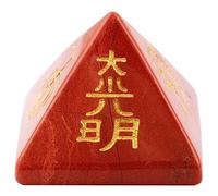 KYEYGWO Pyramide de Cristal Reiki Orgonite, Pierre Naturelle énergétique Figures Fengshui pour la méditation spirituelle, décoration d'intérieur, Jaspe Rouge