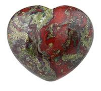 KYEYGWO Reiki Cristal Cœur en Pierre de Guérison, Décoration Cœur d'Amour pour Méditation Équilibre du Chakra, Dragon Bloodstone, 1 Pcs