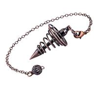 KYEYGWO Reiki énergie Thérapeutique Pendule en Laiton, Divination Mystique Spirale Cône, Méditation Radiesthétique, Plaqué Or