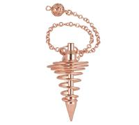 KYEYGWO Reiki énergie Thérapeutique Pendule en Laiton, Divination Mystique Spirale Cône, Méditation Radiesthétique, Or Rose Plaqué