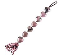 KYEYGWO Rhodonite, Reiki Chakra Cœur Pendentif en Pierre de Cristal Naturel Suspendu pour Décoration Voiture Fenêtre Guérison Feng Shui Collection, 11.8"-12.6"