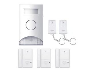 KYF - Kit Alarme Autonome à détection de Mouvement - Eclairage d'alerte intégré - détecteur d'ouverture (x3) et télécommande (x2) KYF