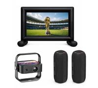 KYF Kit Cinéma Portable - Écran Gonflable 100" + Vidéoprojecteur Écran Tactile Android 12 4K Bluetooth + 2 Enceintes Bluetooth 60W