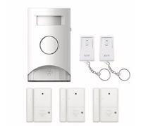 KYF Kit d’alarme extensible 434 MHz avec détection de mouvement et éclairage d’alarme intégré, capteurs porte/fenêtre (x3) et télécommandes (x2)