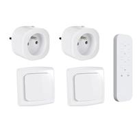 KYF Kit Domotique WiFi, Prise Connectée 3680W + Interrupteur Sans Fil + Télécommande RF, Compatible Tuya/Smart Life, Programmable, Usage Intérieur