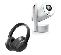 KYF Pack Vidéoprojecteur Portable Android 13 Full HD + Casque ANC | Batterie 5000 mAh, Réduction de bruit -20 dB, 32h d'autonomie casque, Projection jusqu'à 180 po, Wi-Fi & Bluetooth 5.4