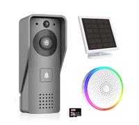 KYF Portier Vidéo Solaire connecté WiFi avec Carillon intérieur 60 mélodies Contrôle Vocal