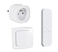 KYF Prise Connectée WiFi 3680W avec Interrupteur Sans Fil, Compatible Smart Life/Tuya, Contrôle via Application et RF 433MHz, Type E, Blanc