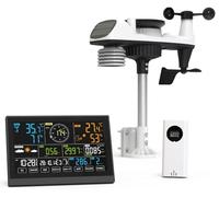 KYF Station Météo KYF-WEATHER-002 Professionnelle, Écran Tactile Couleur 7,5", WiFi, 8-en-1, Capteur Extérieur Solaire, Mesure TVOC, Température, Humidité, UV