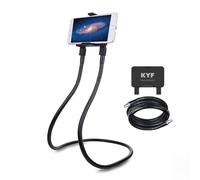 KYF Support Smartphone Universel Flexible et Amovible : Rotation 360°, Col de Cygne - Solide, Compact, Transportable - Compatible iPhone, Samsung, Xiaomi, Sony, LG.