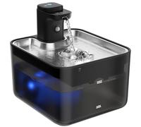 KYG Fontaine à Eau pour Chat Automatique, 3L Distributeur Chat Acier Inoxydable Automatique avec Fenêtre de Niveau d'eau, Fontaine à Boire Chat sans Fil, Fontaine à Eau Chat avec Filtre