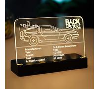 Kyglaring Badge Lumineux en Acrylique avec Base de Puissance pour Lego-10300 Retour vers Le Futur Machine à Construire Le Temps Panneau d'affichage (Badge Lumineux)