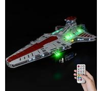 Kyglaring Kit d'éclairage LED - Compatible avec Lego-75367 Star Wars Venator-Class Republic Attack Cruiser Jeu de maquettes Building Blocks - LEDs Uniquement, Pas de Briques(Version à Distance)