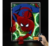 Kyglaring Kit d'éclairage LED compatible avec Lego Art De geweldige Spider-Man 3D Muurkunst 31209 Blocs de construction, Accessoires d'éclairage télécommandés pour le modèle Lego 31209 (Sans Modèle)