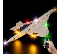 Kyglaring Kit d'éclairage LED (sans modèle) - Compatible avec Lego-10318 Icons Airbus Concorde Jeu de maquettes Building Blocks - LEDs Uniquement, Pas de Briques(Version à Distance)